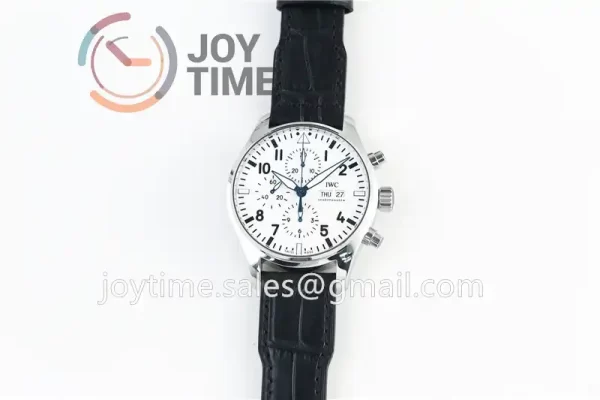 IWC Pilot Chronograph ZF 1:1 Best Edition SS 43mm Leather Strap A7750