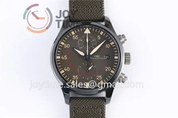 IWC Pilot Chronograph ZF 1:1 Best Edition Ceramic 44.5mm Nylon Strap A7750