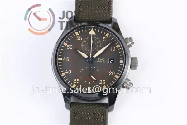 IWC Pilot Chronograph ZF 1:1 Best Edition Ceramic 44.5mm Nylon Strap A7750