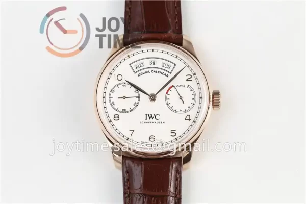 IWC Portuguese Real PR Real Annual Calendar ZF 1:1 Best Edition RG 44mm Leather Strap A52850