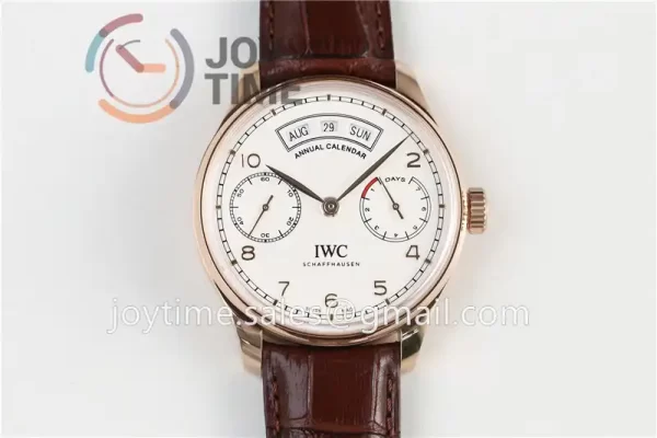 IWC Portuguese Real PR Real Annual Calendar ZF 1:1 Best Edition RG 44mm Leather Strap A52850