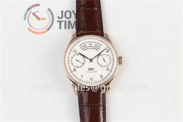 IWC Portuguese Real PR Real Annual Calendar ZF 1:1 Best Edition RG 44mm Leather Strap A52850