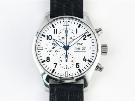 IWC Pilot Chronograph ZF 1:1 Best Edition SS 43mm Leather Strap A7750