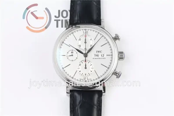 IWC Portofino Chrono ZF 1:1 Best Edition SS 42mm Leather Strap A7750