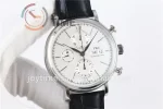 IWC Portofino Chrono ZF 1:1 Best Edition SS 42mm Leather Strap A7750