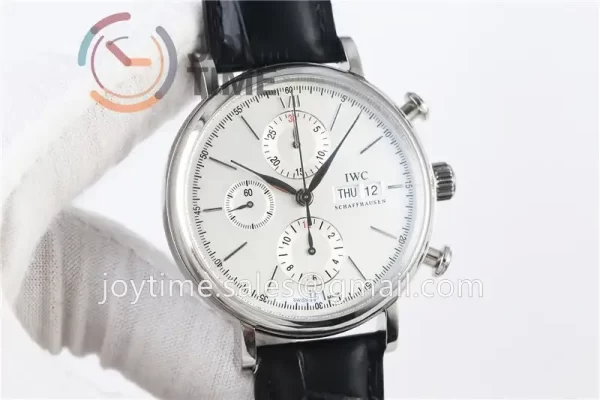 IWC Portofino Chrono ZF 1:1 Best Edition SS 42mm Leather Strap A7750