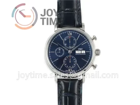 IWC Portofino Chrono ZF 1:1 Best Edition SS 42mm Leather Strap A7750