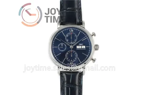 IWC Portofino Chrono ZF 1:1 Best Edition SS 42mm Leather Strap A7750