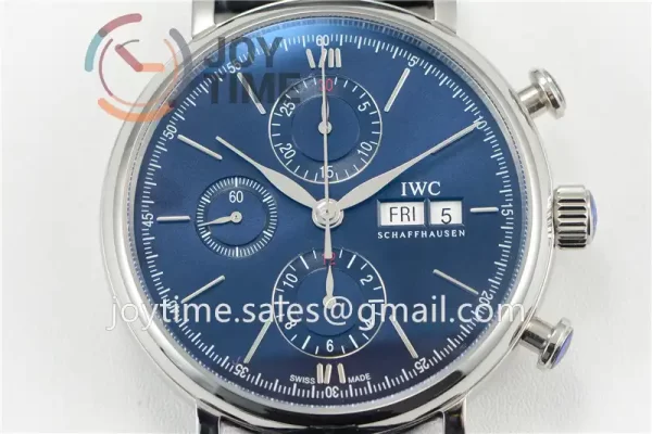 IWC Portofino Chrono ZF 1:1 Best Edition SS 42mm Leather Strap A7750