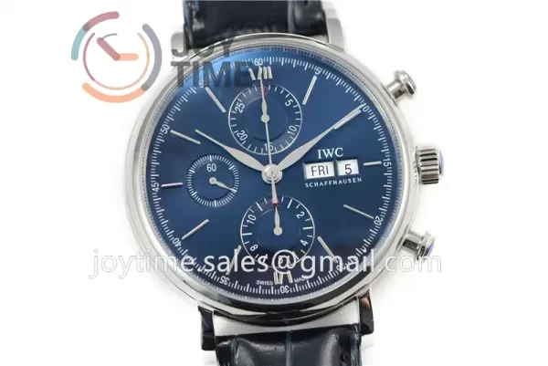 IWC Portofino Chrono ZF 1:1 Best Edition SS 42mm Leather Strap A7750