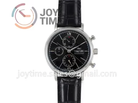 IWC Portofino Chrono ZF 1:1 Best Edition SS 42mm Leather Strap A7750