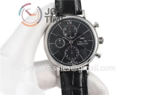 IWC Portofino Chrono ZF 1:1 Best Edition SS 42mm Leather Strap A7750