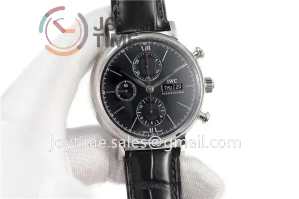 IWC Portofino Chrono ZF 1:1 Best Edition SS 42mm Leather Strap A7750