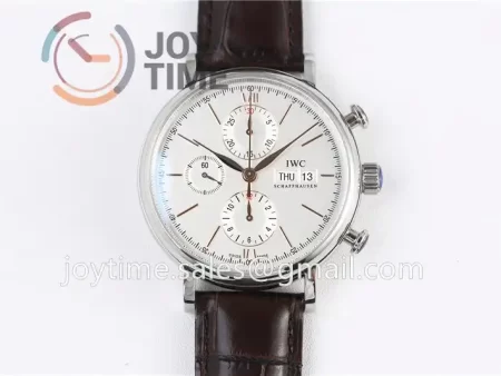 IWC Portofino Chrono ZF 1:1 Best Edition SS 42mm Leather Strap A7750