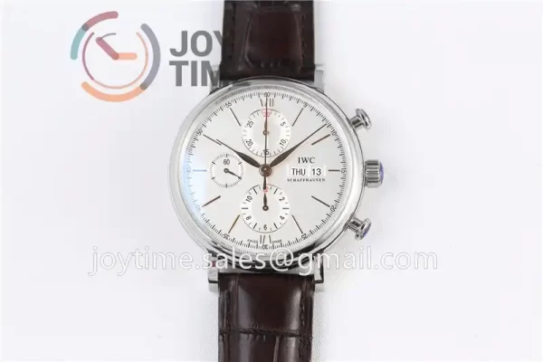 IWC Portofino Chrono ZF 1:1 Best Edition SS 42mm Leather Strap A7750