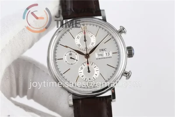 IWC Portofino Chrono ZF 1:1 Best Edition SS 42mm Leather Strap A7750