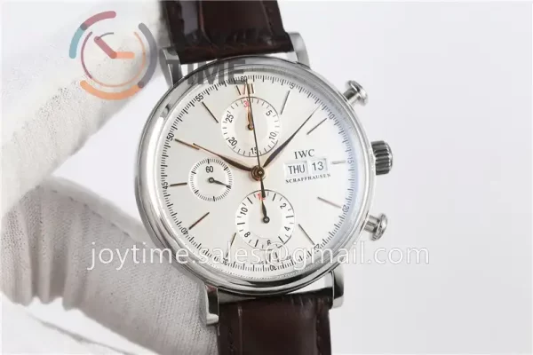 IWC Portofino Chrono ZF 1:1 Best Edition SS 42mm Leather Strap A7750