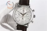 IWC Portofino Chrono ZF 1:1 Best Edition SS 42mm Leather Strap A7750