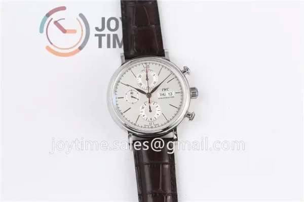 IWC Portofino Chrono ZF 1:1 Best Edition SS 42mm Leather Strap A7750