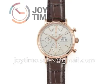 IWC Portofino Chrono ZF 1:1 Best Edition RG 42mm Leather Strap A7750