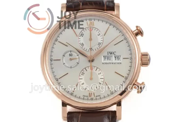 IWC Portofino Chrono ZF 1:1 Best Edition RG 42mm Leather Strap A7750