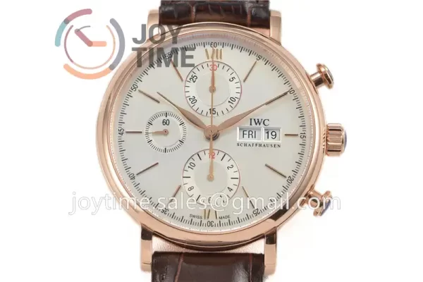 IWC Portofino Chrono ZF 1:1 Best Edition RG 42mm Leather Strap A7750