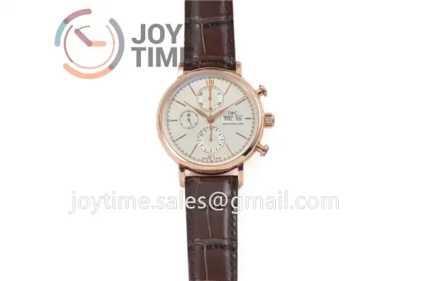 IWC Portofino Chrono ZF 1:1 Best Edition RG 42mm Leather Strap A7750