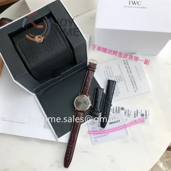 IWC Portofino Automatic 1:1 Best Edition RG 40mm Alligator Leather Strap Cal.35111 Full Packaging