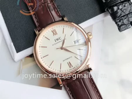 IWC Portofino Automatic 1:1 Best Edition RG 40mm Alligator Leather Strap Cal.35111 Full Packaging