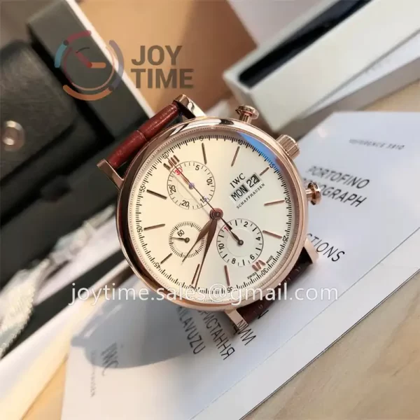 IWC Portofino Chrono 1:1 Best Edition RG 42mm Alligator Leather Strap Cal.79320 Full Packaging