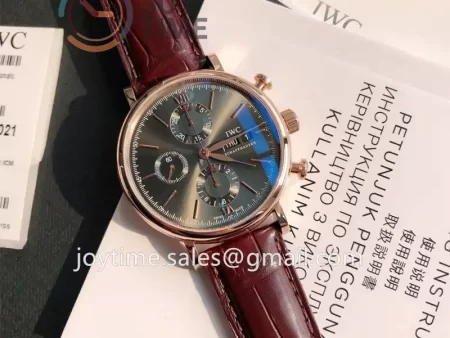 IWC Portofino Chrono 1:1 Best Edition RG 42mm Alligator Leather Strap Cal.79320 Full Packaging