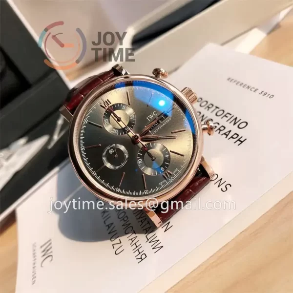 IWC Portofino Chrono 1:1 Best Edition RG 42mm Alligator Leather Strap Cal.79320 Full Packaging