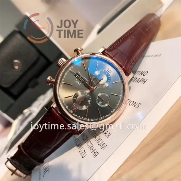 IWC Portofino Chrono 1:1 Best Edition RG 42mm Alligator Leather Strap Cal.79320 Full Packaging