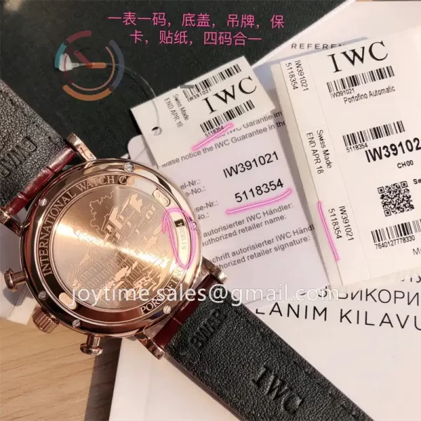 IWC Portofino Chrono 1:1 Best Edition RG 42mm Alligator Leather Strap Cal.79320 Full Packaging