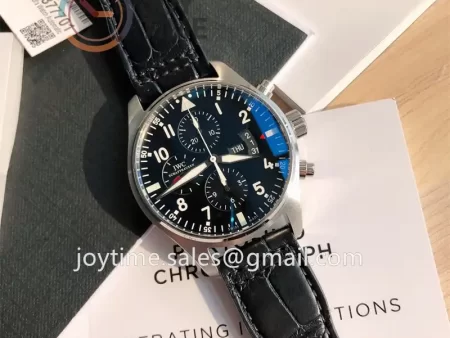 IWC Pilot Chrono 1:1 Best Edition SS 43mm Alligator Leather Strap Cal.79320 Full Packaging