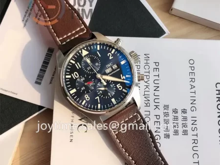 IWC Pilot Chrono 1:1 Best Edition SS 43mm Alligator Leather Strap Cal.79320 Full Packaging