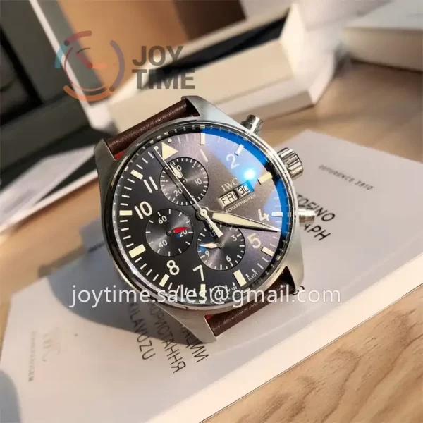 IWC Pilot Chrono 1:1 Best Edition SS 43mm Alligator Leather Strap Cal.79320 Full Packaging