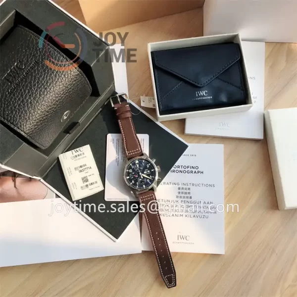 IWC Pilot Chrono 1:1 Best Edition SS 43mm Alligator Leather Strap Cal.79320 Full Packaging