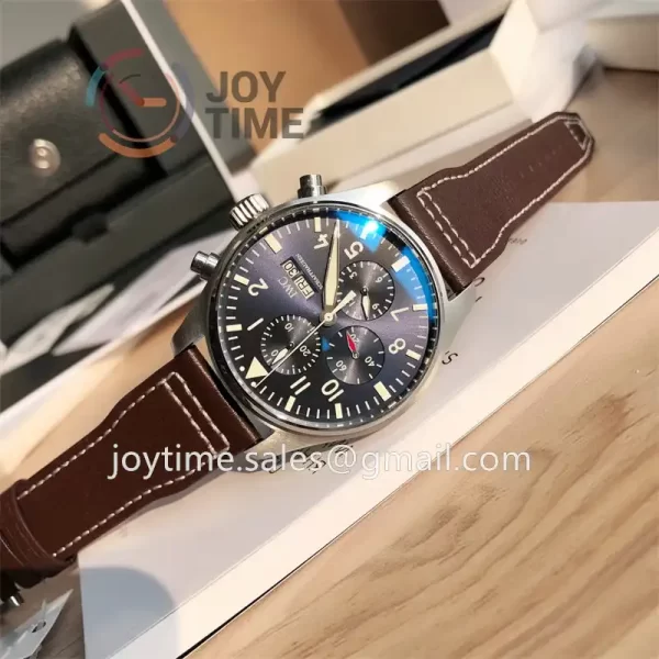 IWC Pilot Chrono 1:1 Best Edition SS 43mm Alligator Leather Strap Cal.79320 Full Packaging