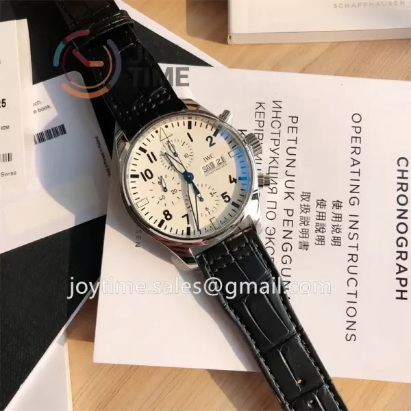 IWC Pilot Chrono 1:1 Best Edition SS 43mm Alligator Leather Strap Cal.79320 Full Packaging