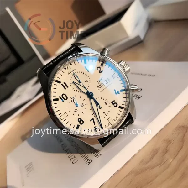 IWC Pilot Chrono 1:1 Best Edition SS 43mm Alligator Leather Strap Cal.79320 Full Packaging