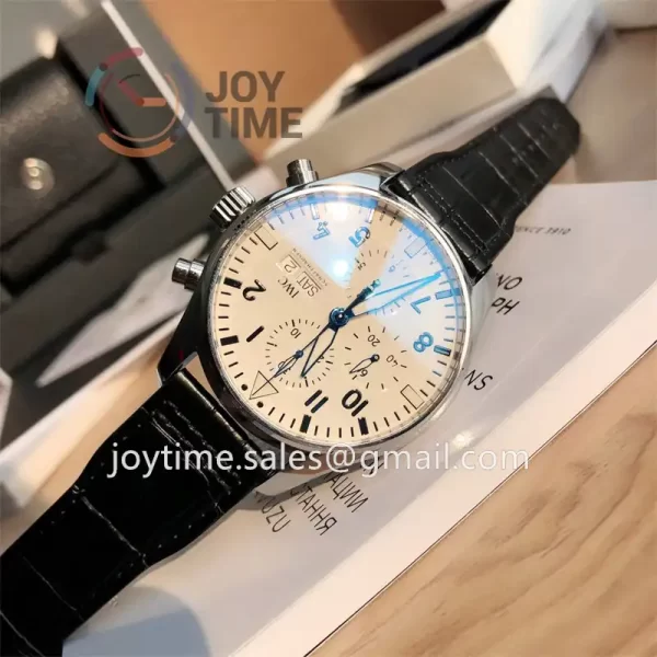 IWC Pilot Chrono 1:1 Best Edition SS 43mm Alligator Leather Strap Cal.79320 Full Packaging