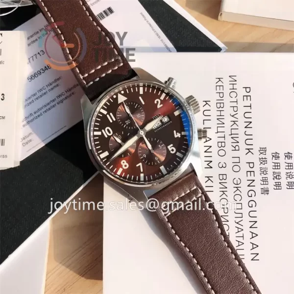 IWC Pilot Chrono 1:1 Best Edition SS 43mm Alligator Leather Strap Cal.79320 Full Packaging