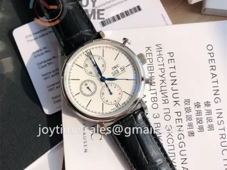 IWC Portofino Chrono 1:1 Best Edition SS 42mm Alligator Leather Strap Cal.79320 Full Packaging