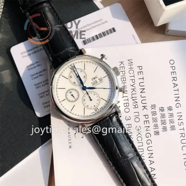 IWC Portofino Chrono 1:1 Best Edition SS 42mm Alligator Leather Strap Cal.79320 Full Packaging