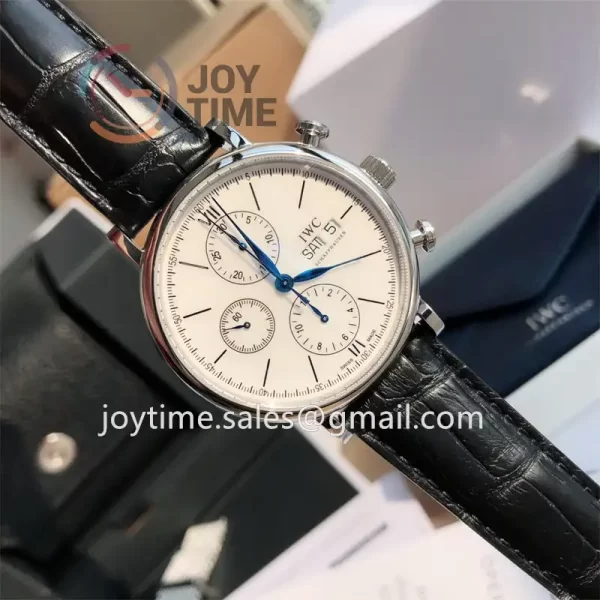 IWC Portofino Chrono 1:1 Best Edition SS 42mm Alligator Leather Strap Cal.79320 Full Packaging