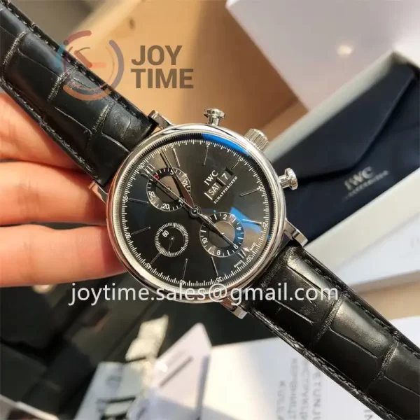 IWC Portofino Chrono 1:1 Best Edition SS 42mm Alligator Leather Strap Cal.79320 Full Packaging