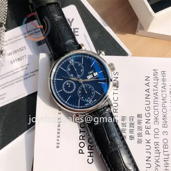 IWC Portofino Chrono 1:1 Best Edition SS 42mm Alligator Leather Strap Cal.79320 Full Packaging