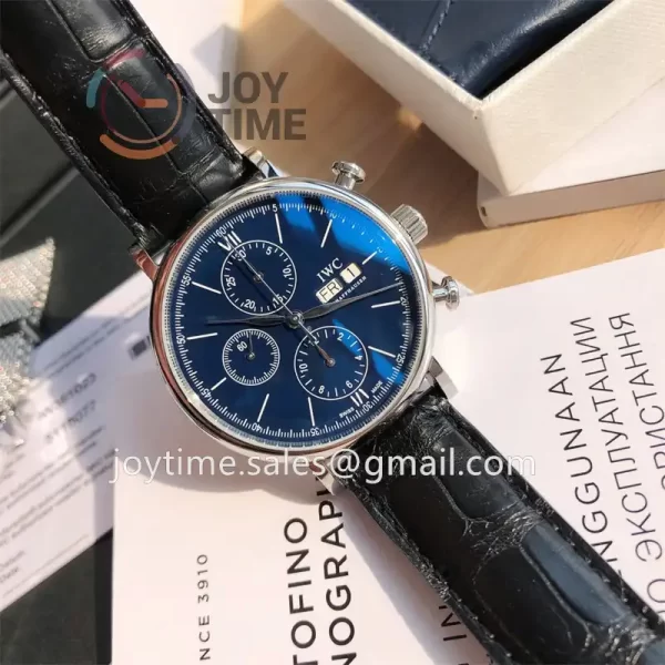 IWC Portofino Chrono 1:1 Best Edition SS 42mm Alligator Leather Strap Cal.79320 Full Packaging