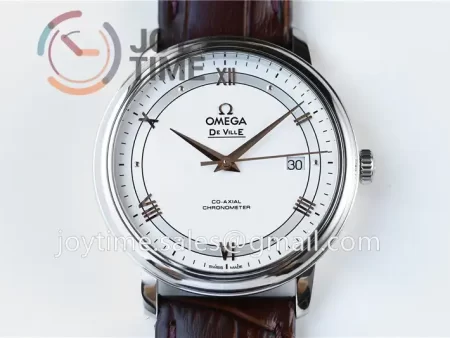 Omega De Ville 1:1 Best Edition SS 39.5mm Leather Strap A2824